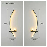 Modern LED Wall Lamp – Minimalist Art Design for Bedroom, Living Room, and Bathroom, Gold/Black
